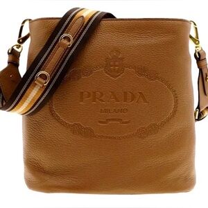 Prada Tan Leather Crossbody Bag